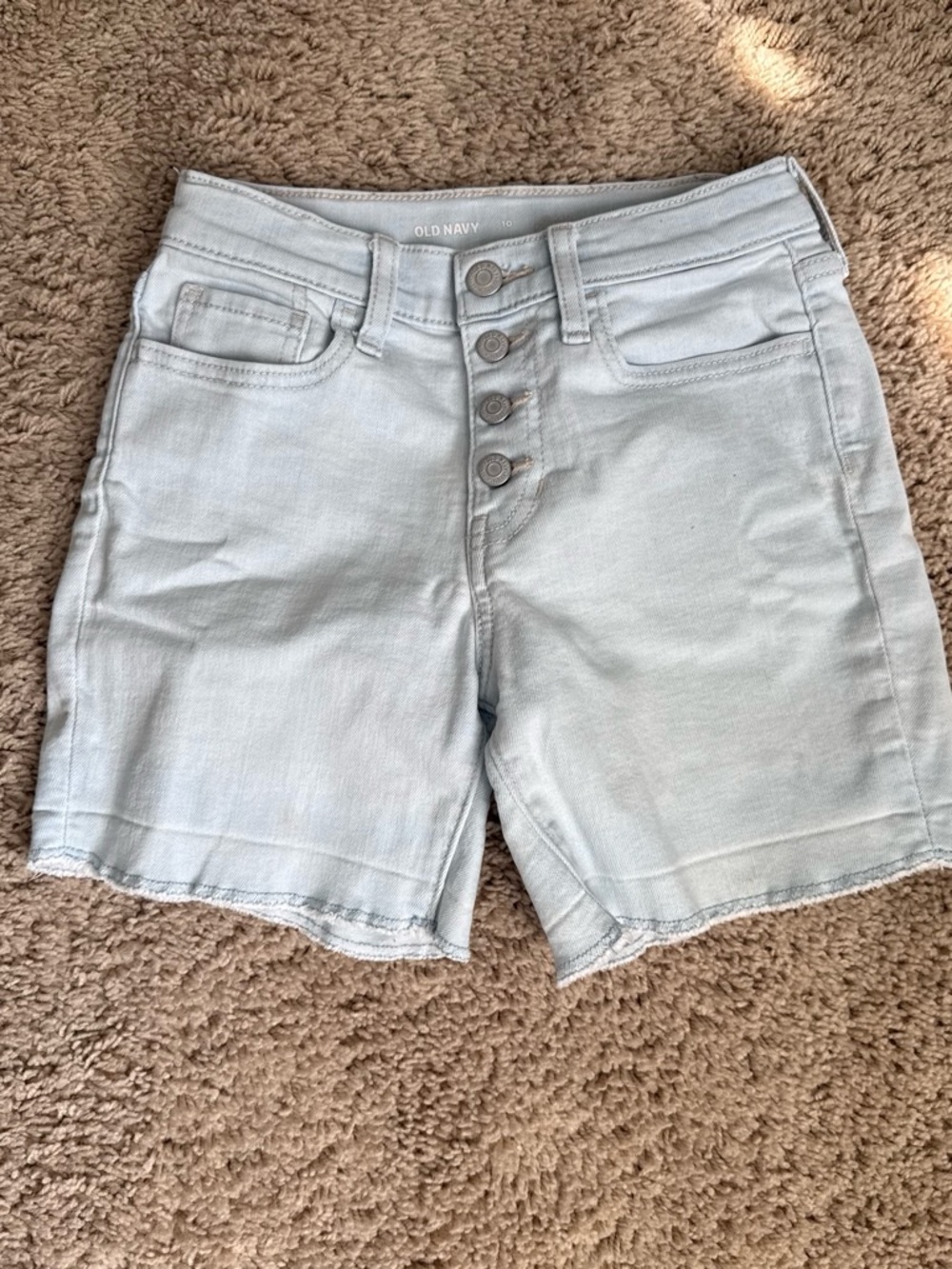 Old Navy Light Blue High-Rise Button-Front Denim Shorts